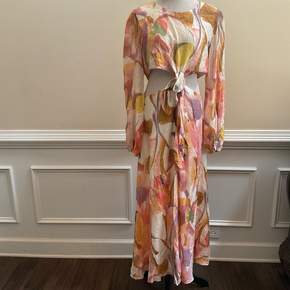 Petal & Pup Dresses & Skirts - Petal And Pup Laquin Long Sleeve Maxi Dress Pink Multicolor Size XL